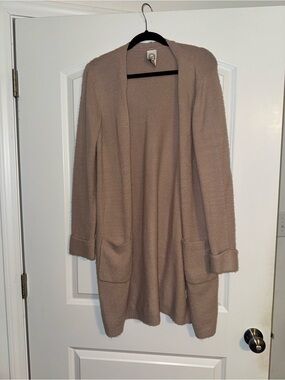 Cozy Open-Front Women’s Cardigan Sweater in dusty rose